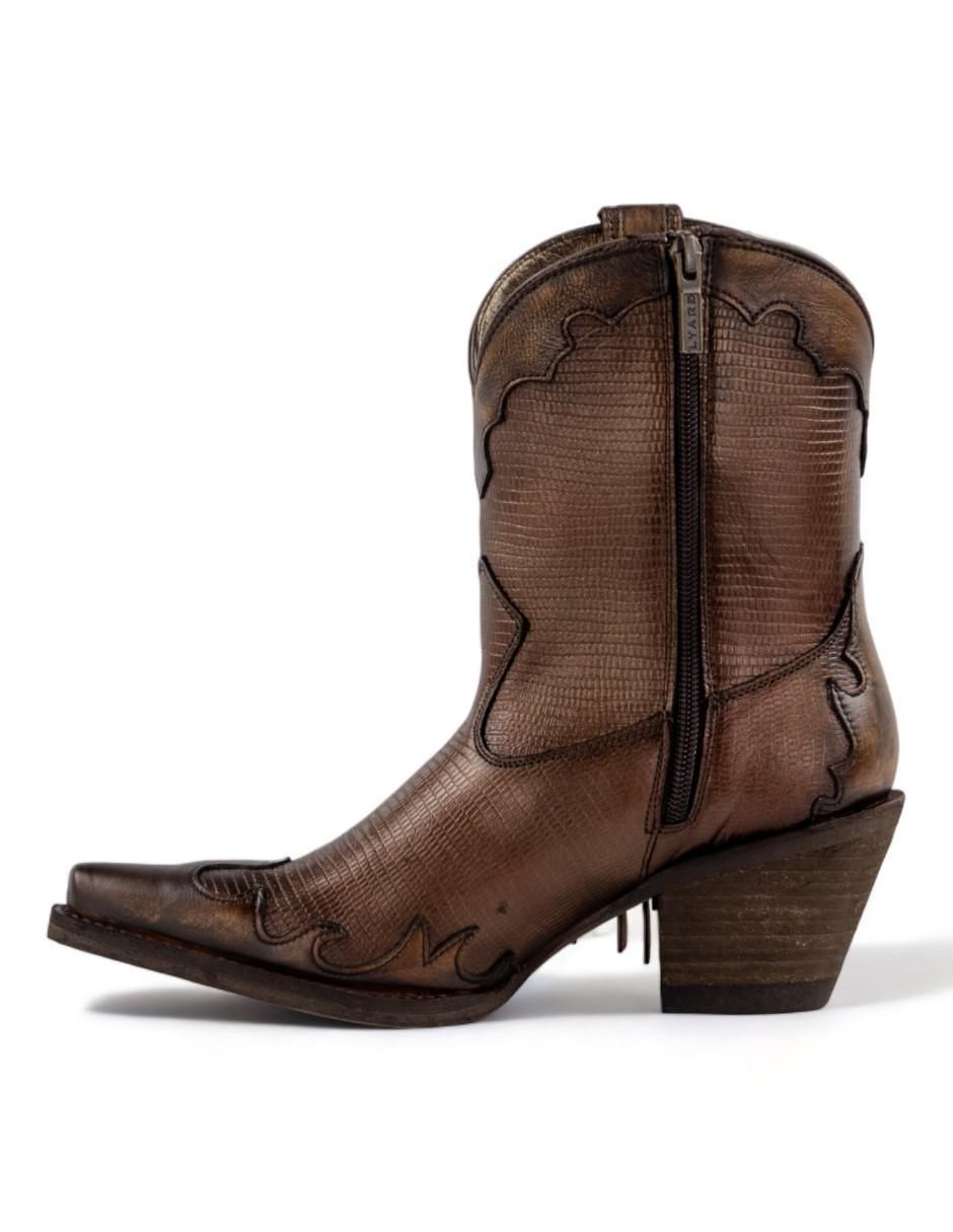 Bota arriba del tobillo de piel para mujer 3