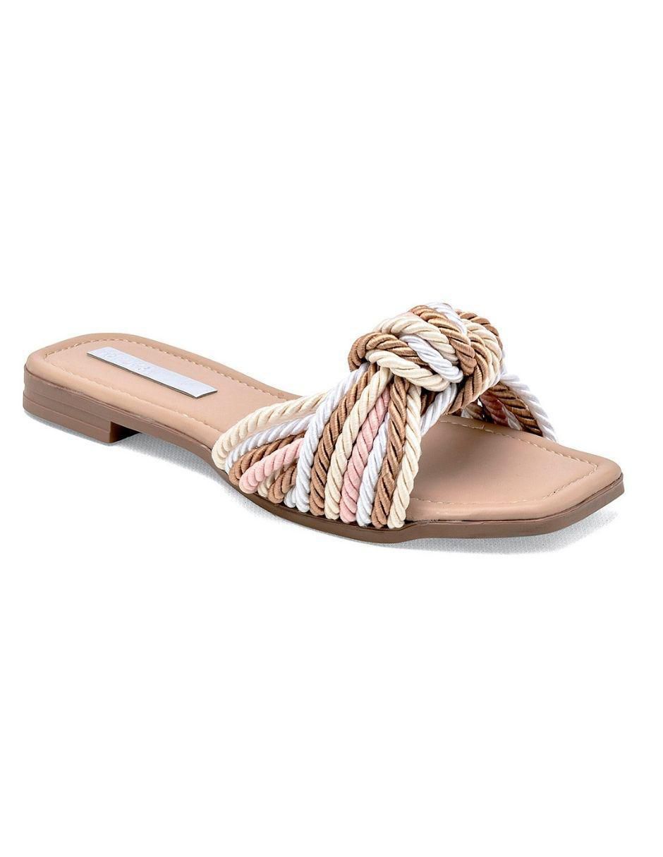 Chanclas De Plataforma Nine West Color Crema Sandalias Con Tacón