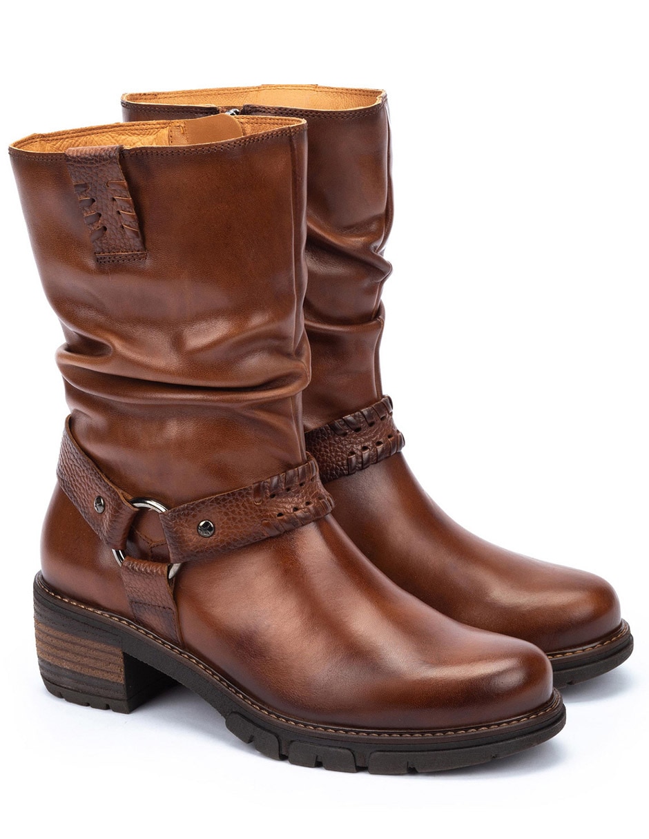 Bota media pierna de piel para mujer 2