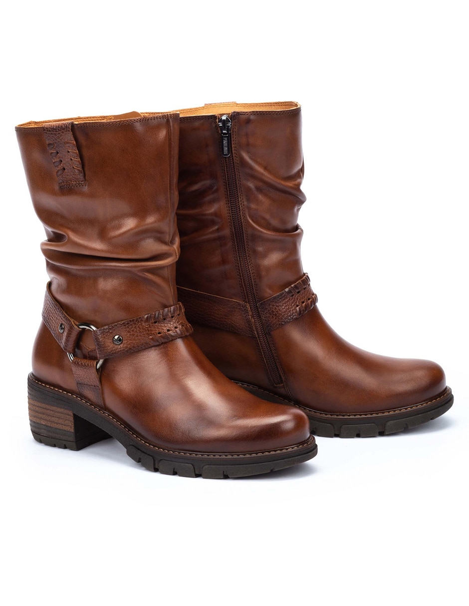 Bota media pierna de piel para mujer 4