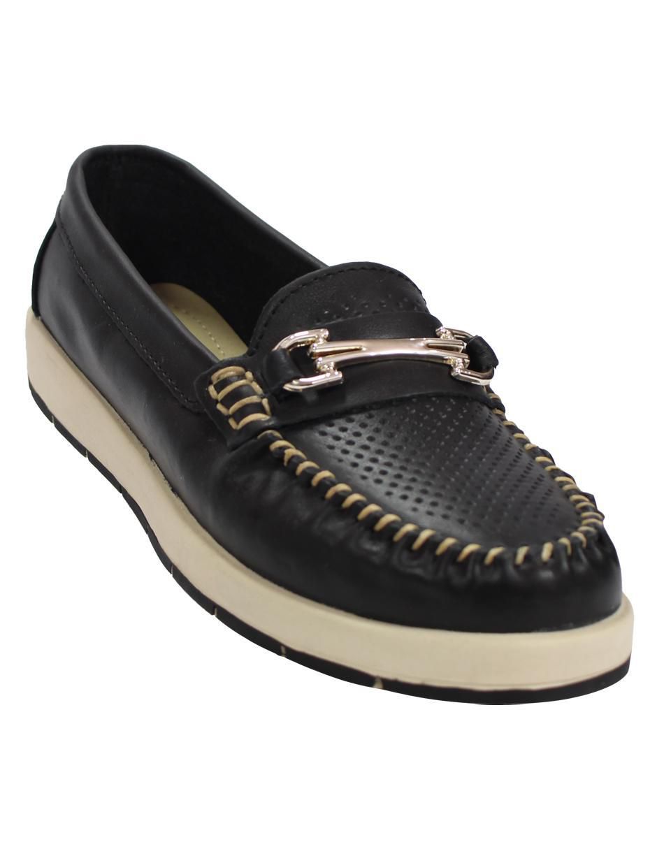 Mocasín de piel para mujer
