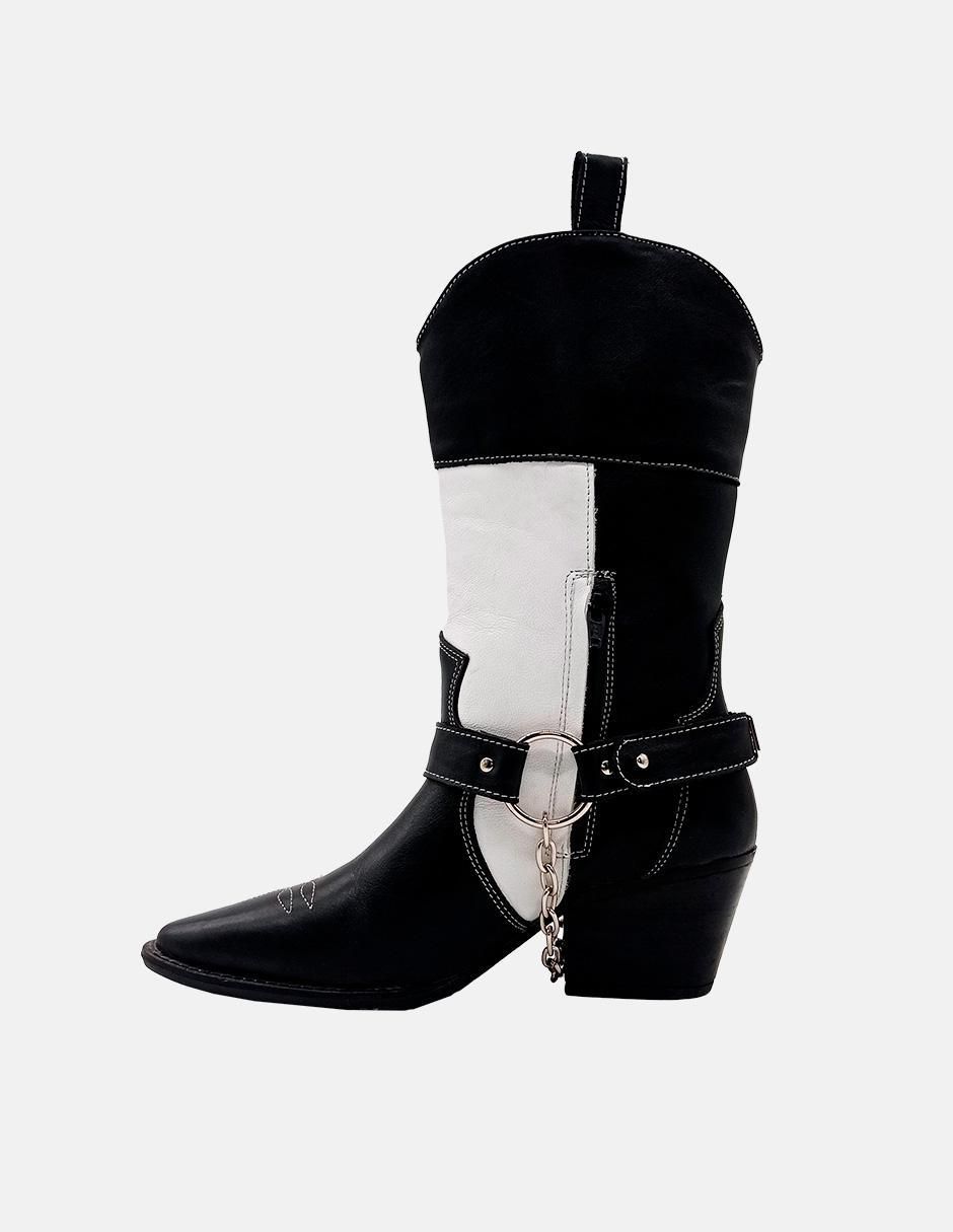 Bota abajo de la rodilla de piel para mujer 2