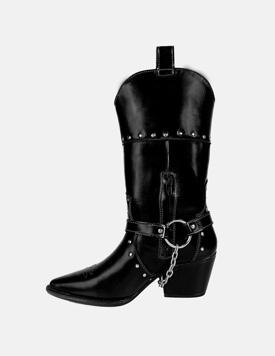 Bota abajo de la rodilla de piel para mujer 2