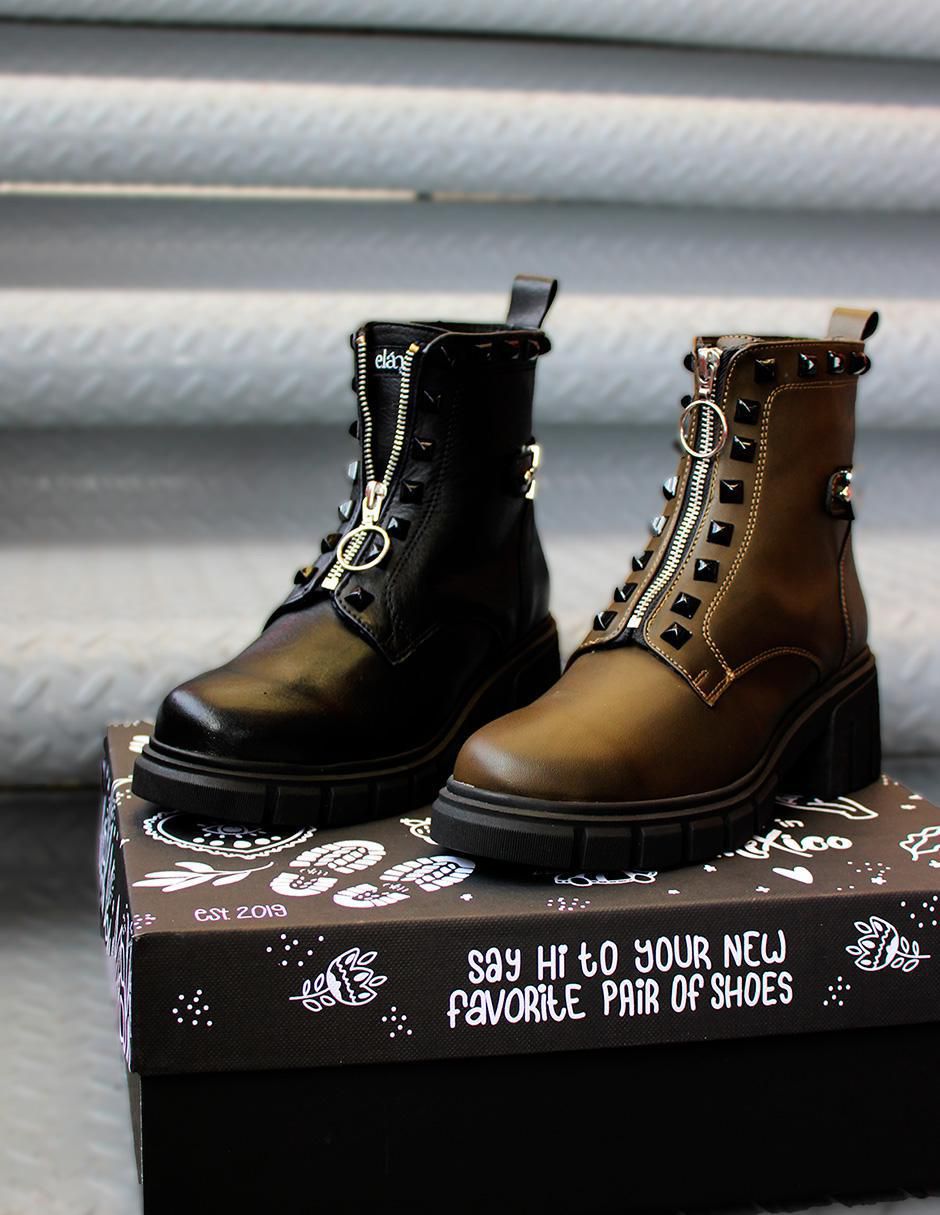Bota arriba del tobillo de piel para mujer 7