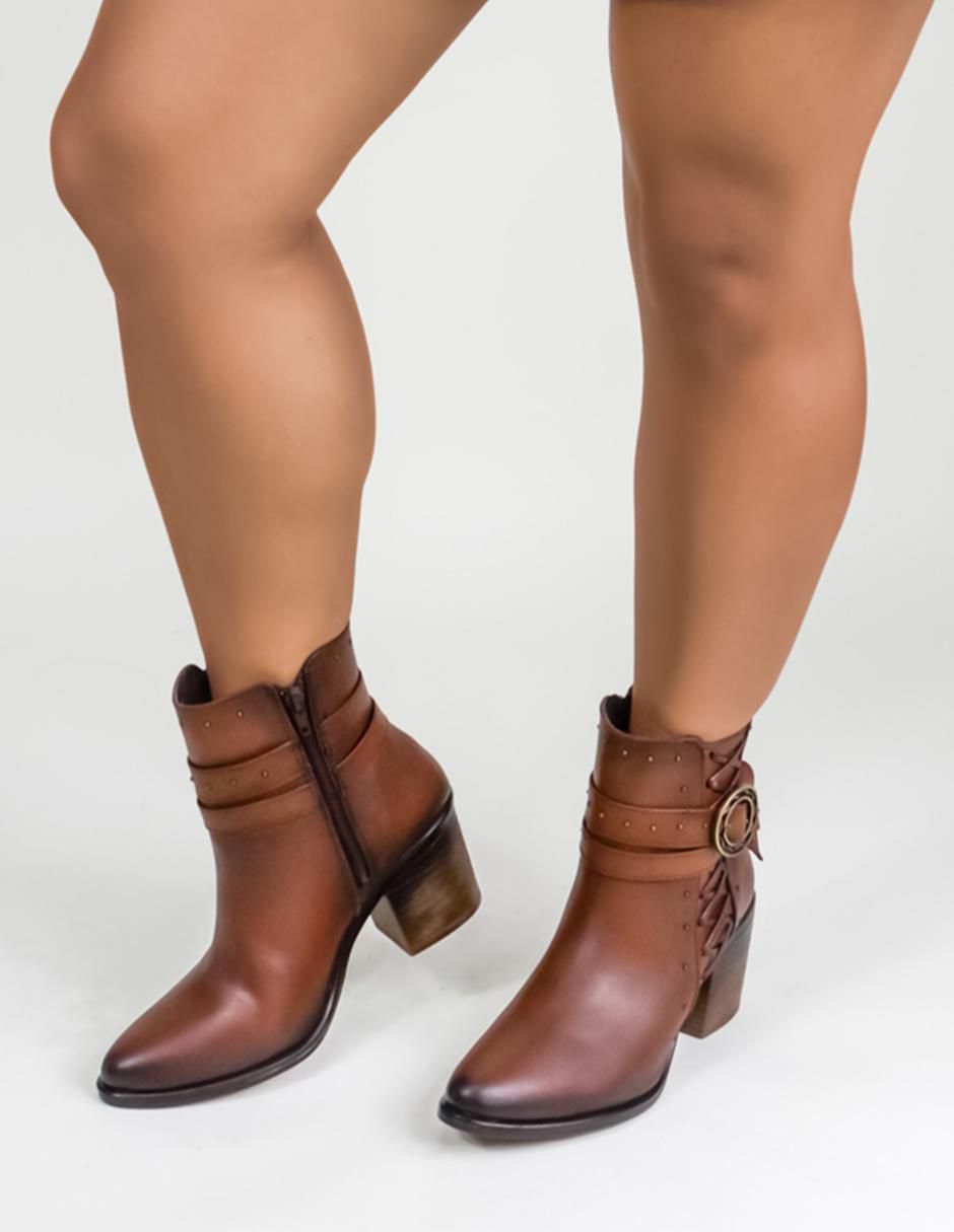 Bota arriba del tobillo de piel para mujer 2