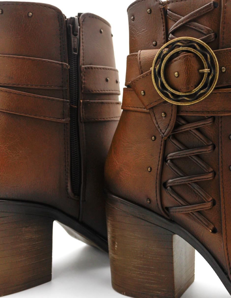 Bota arriba del tobillo de piel para mujer 7