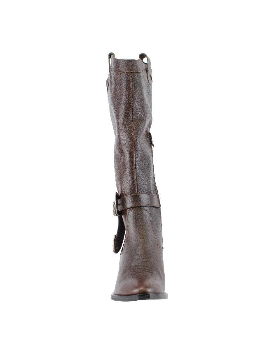 Bota abajo de la rodilla de piel para mujer 4