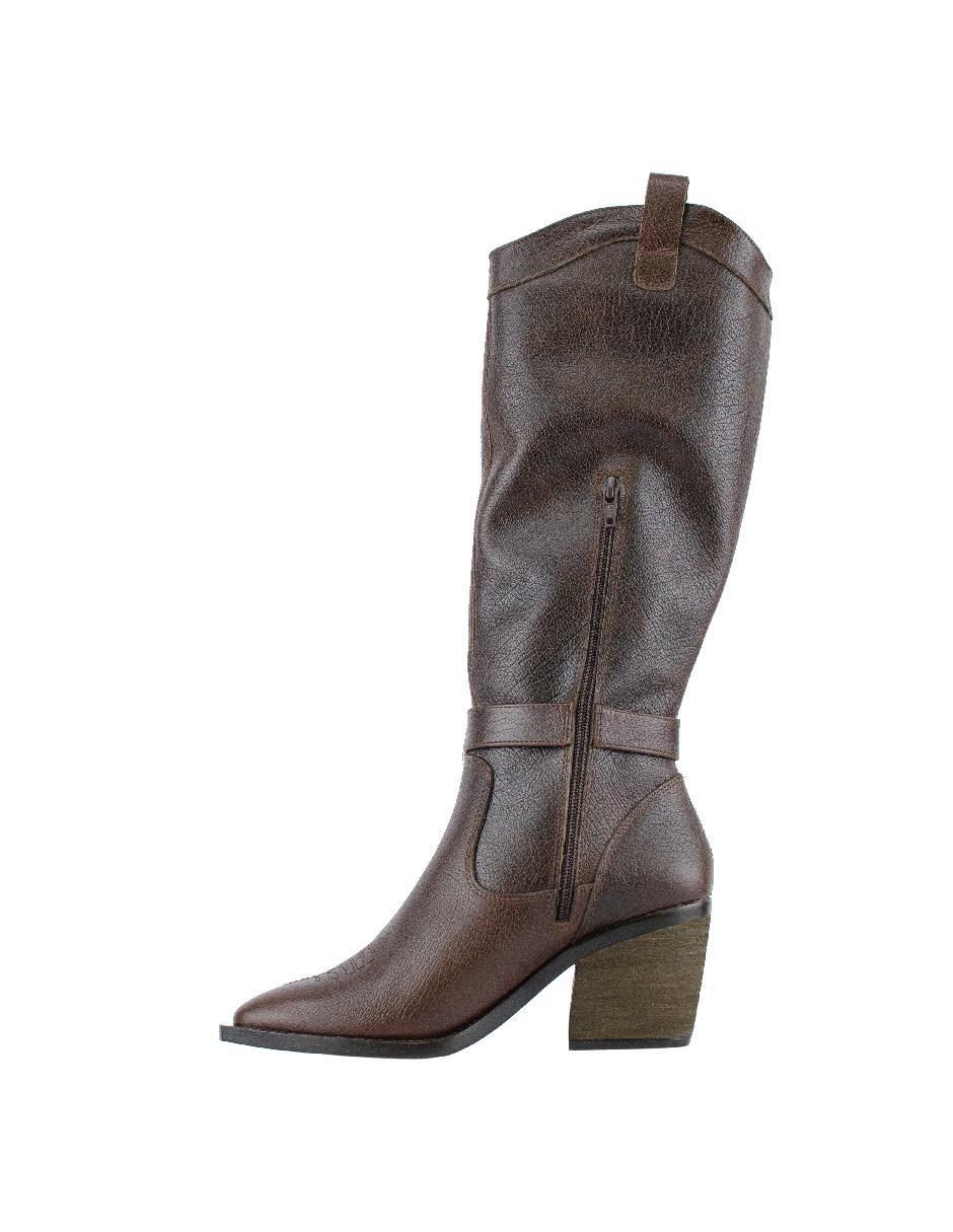Bota abajo de la rodilla de piel para mujer 5