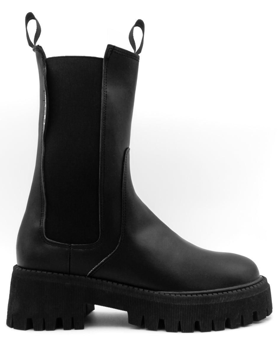 Bota media pierna de piel para mujer 3