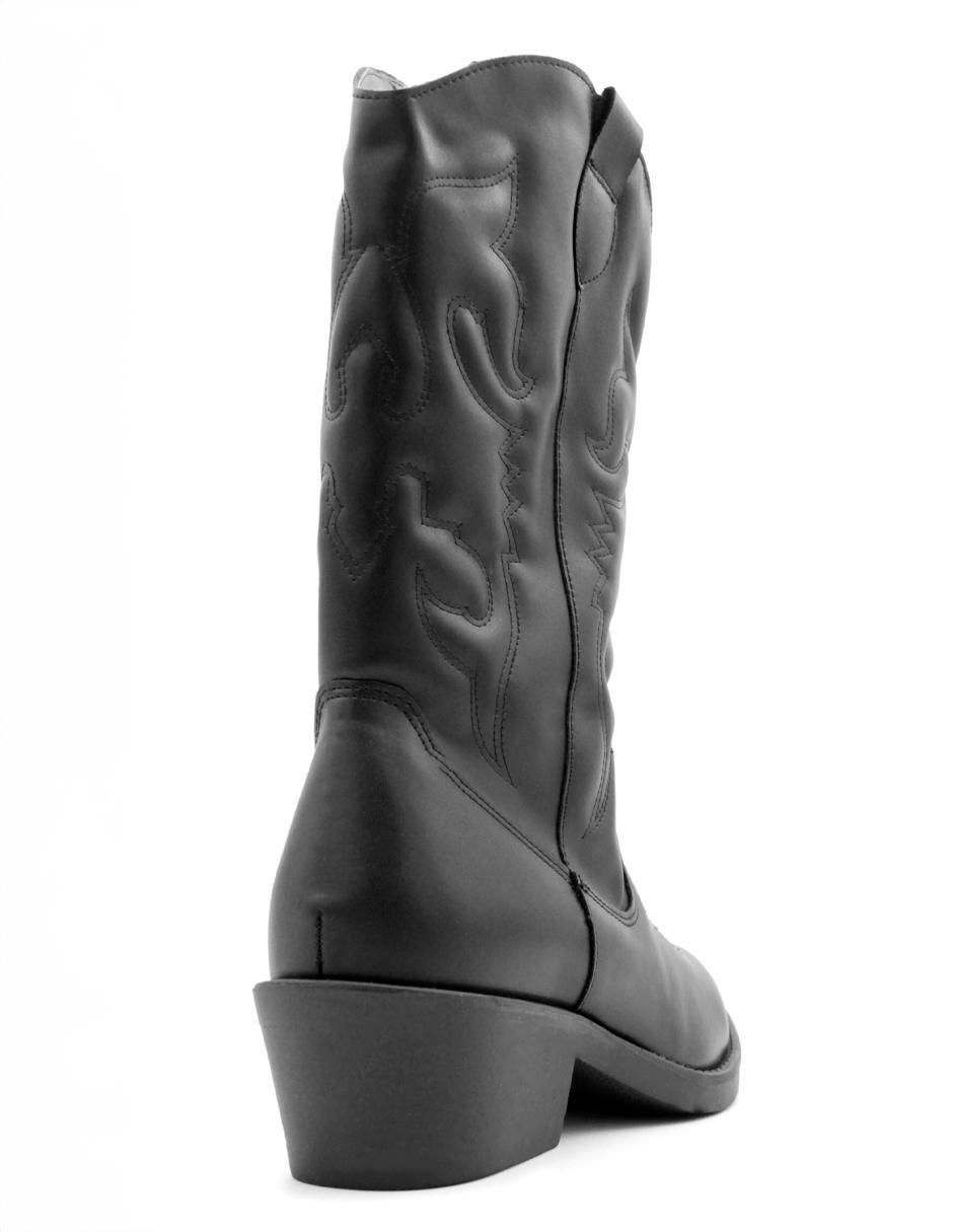 Bota media pierna de piel para mujer 5