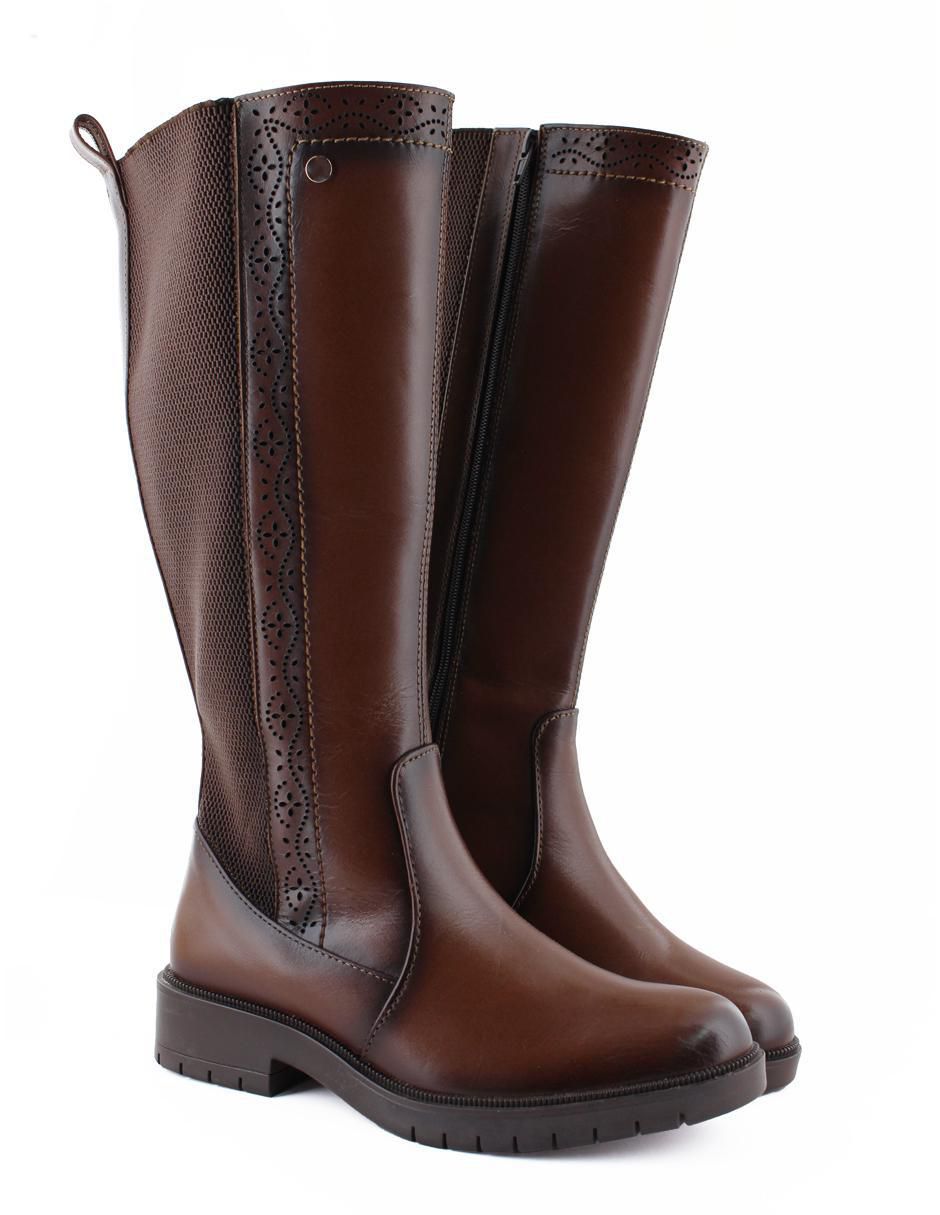 Bota abajo de la rodilla de piel para mujer 2