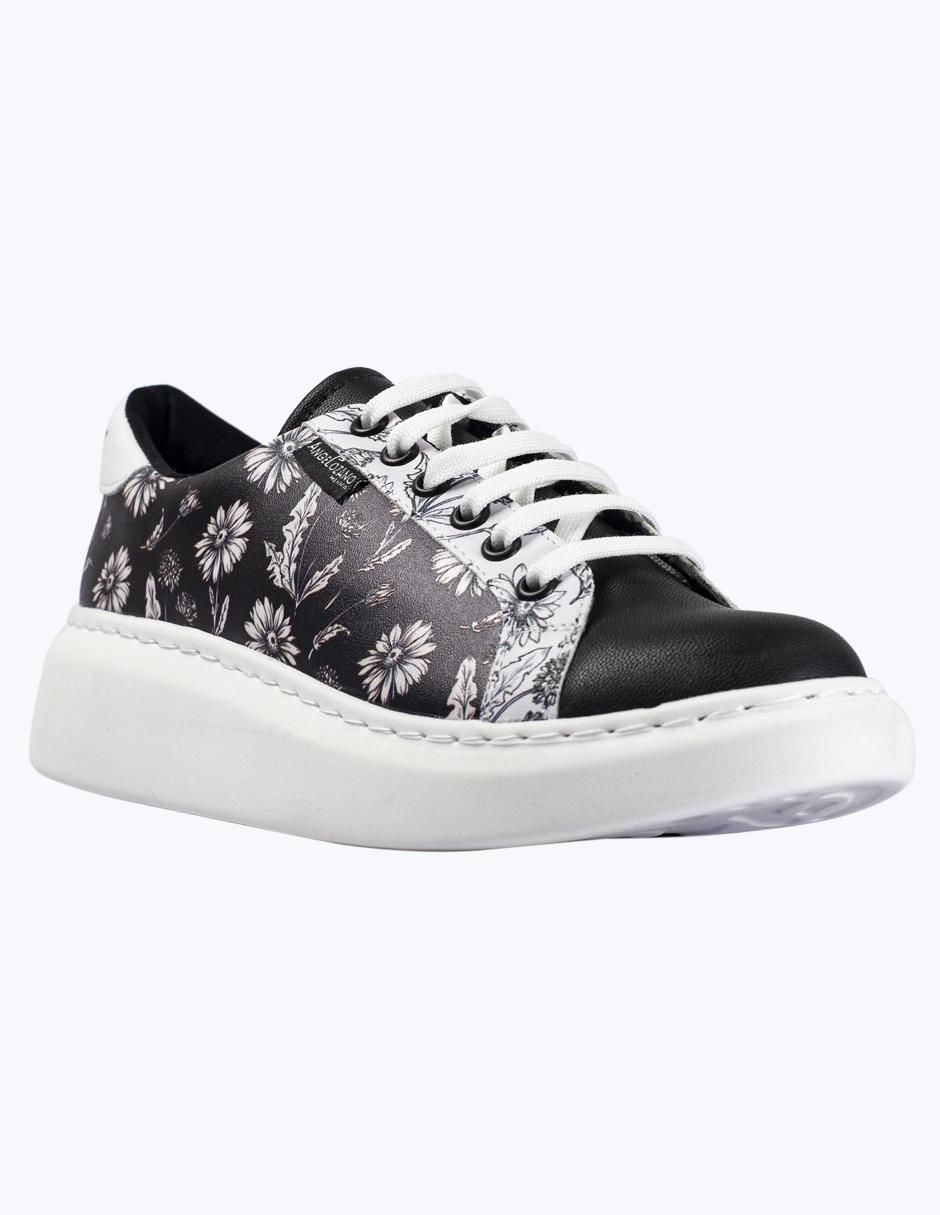 Tenis Black and White Flores para mujer Tenis Black and White Flores para mujer