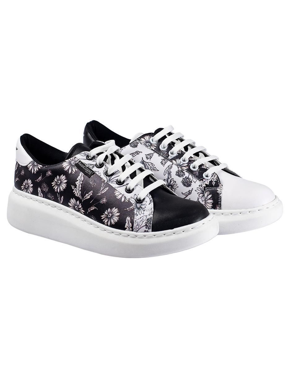 Tenis Black and White Flores para mujer 12