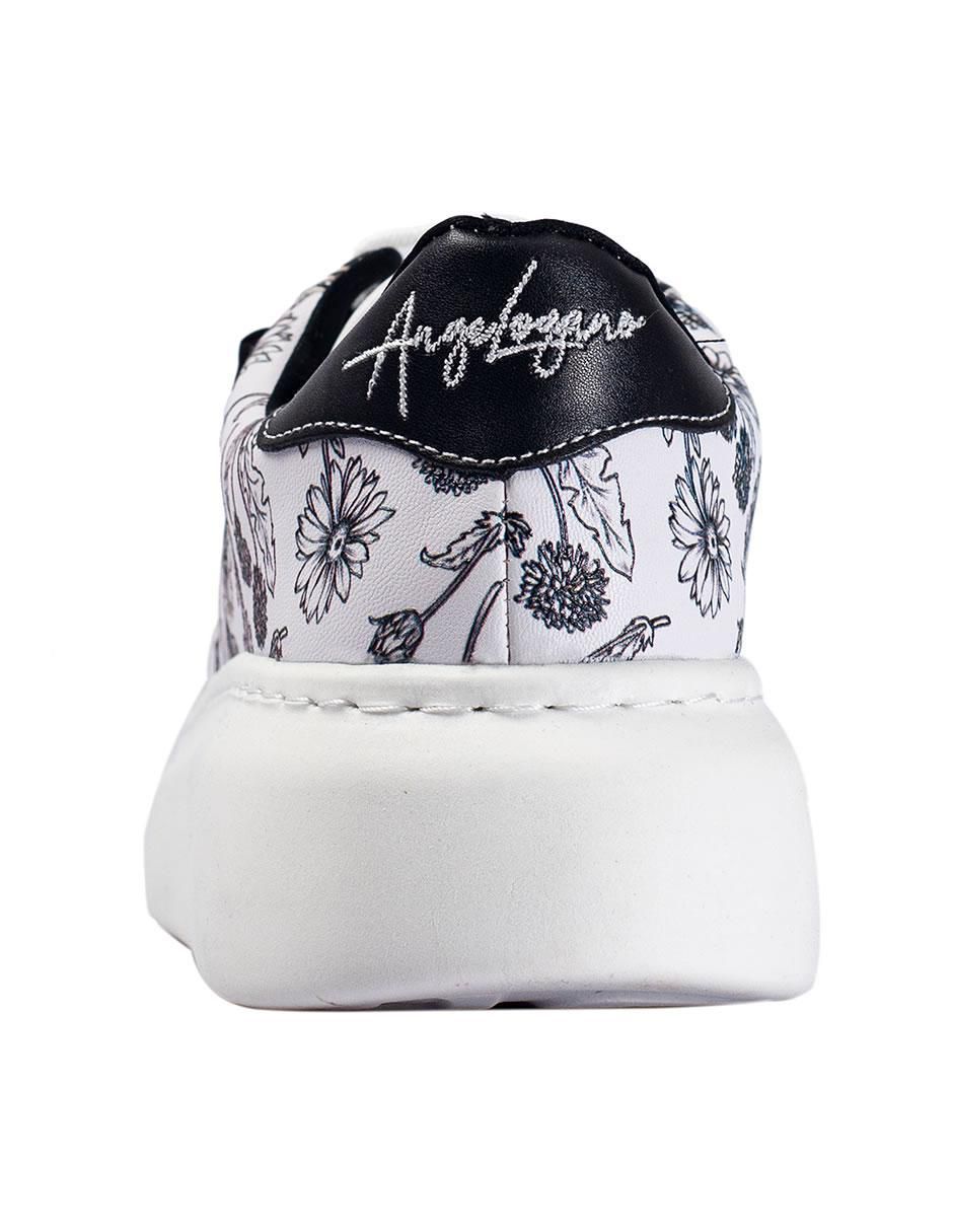 Tenis Black and White Flores para mujer 3