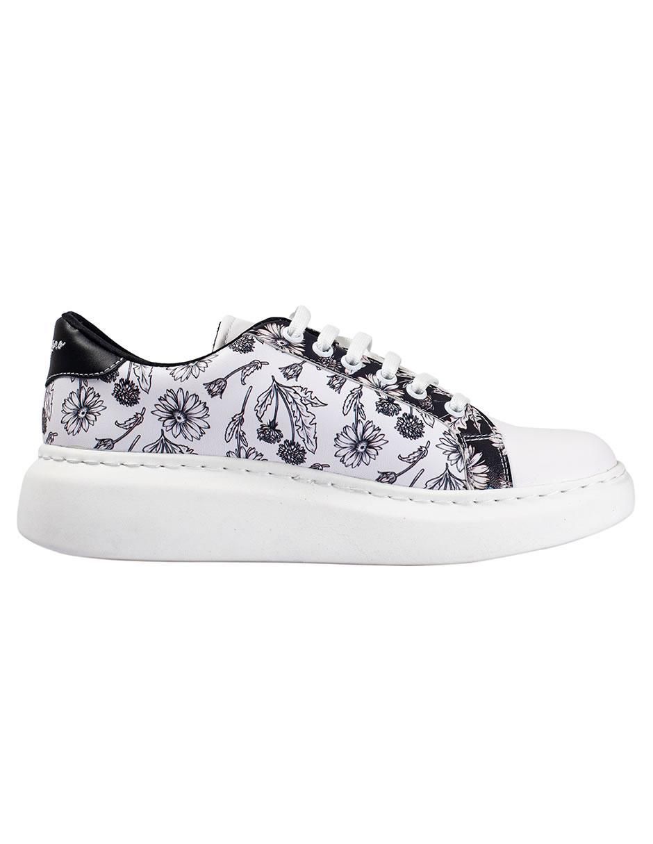 Tenis Black and White Flores para mujer 10