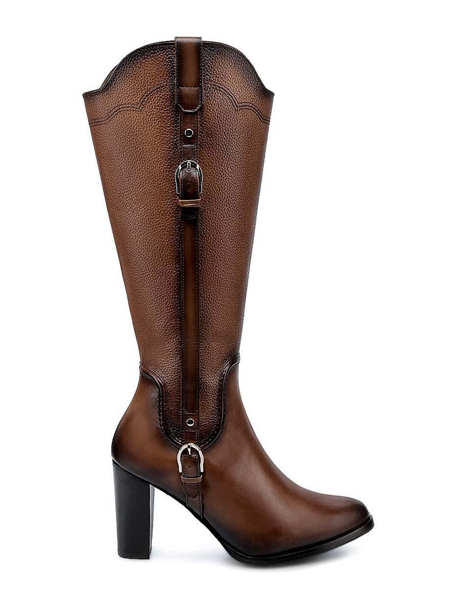 Bota abajo de la rodilla de piel para mujer 2