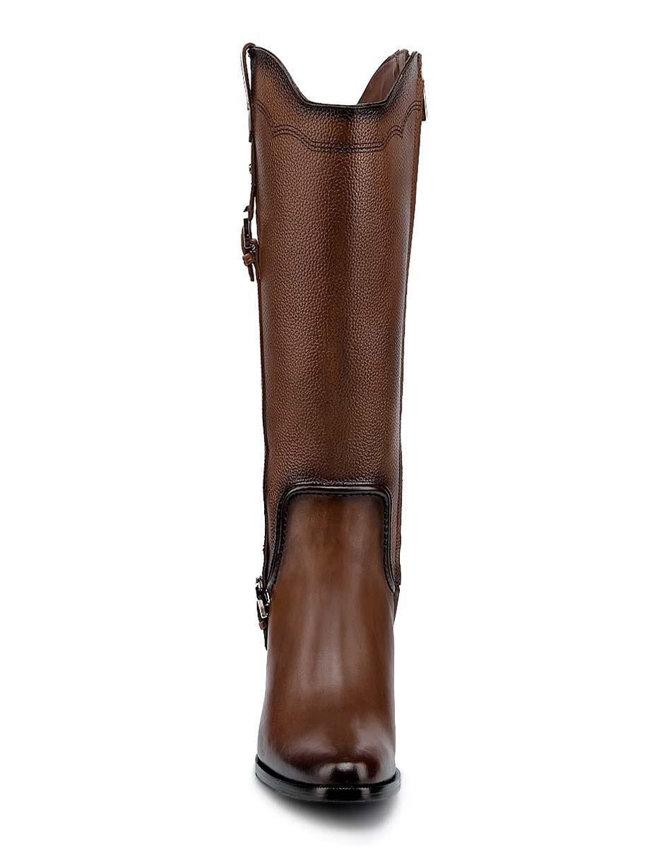 Bota abajo de la rodilla de piel para mujer 4
