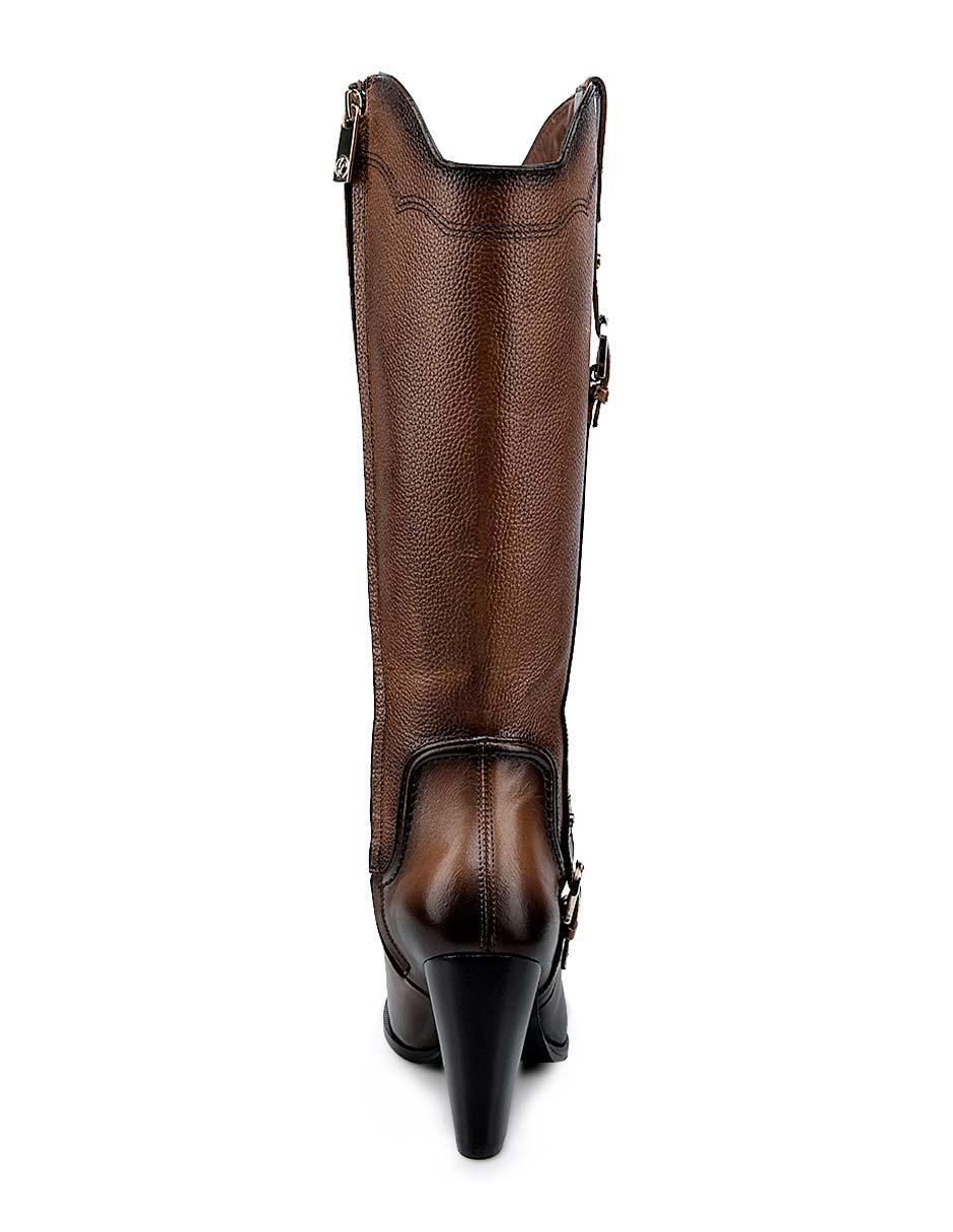 Bota abajo de la rodilla de piel para mujer 5