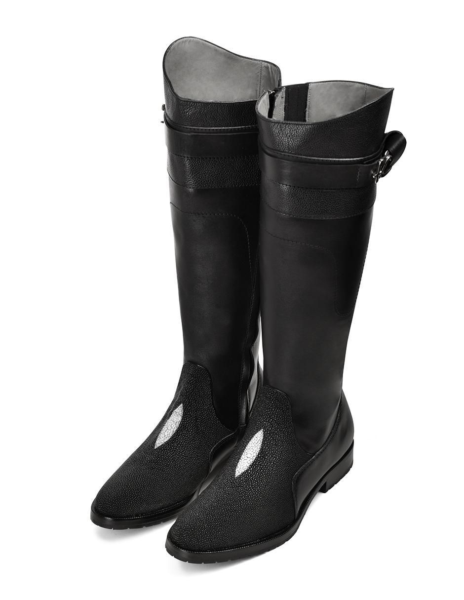Bota arriba de la rodilla de piel para mujer 3