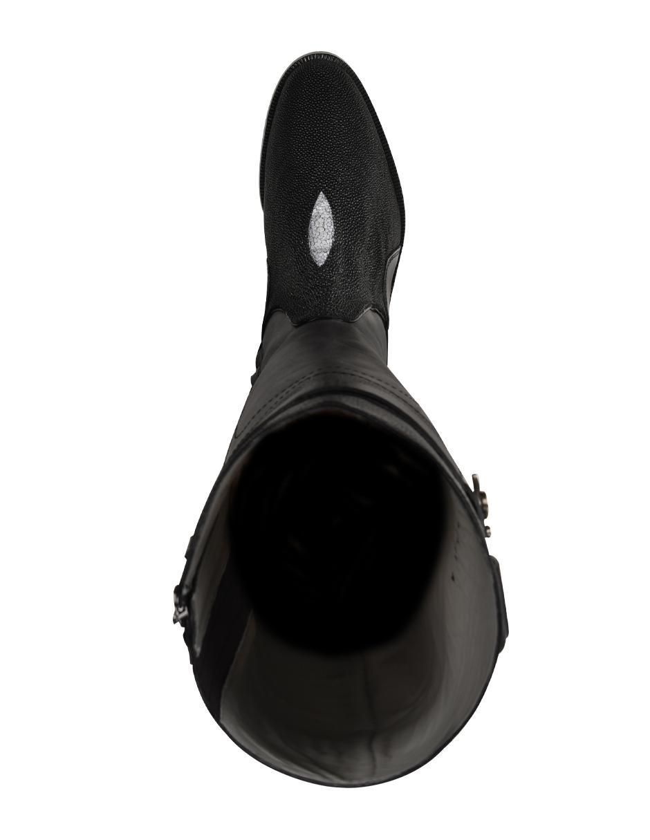Bota arriba de la rodilla de piel para mujer 4