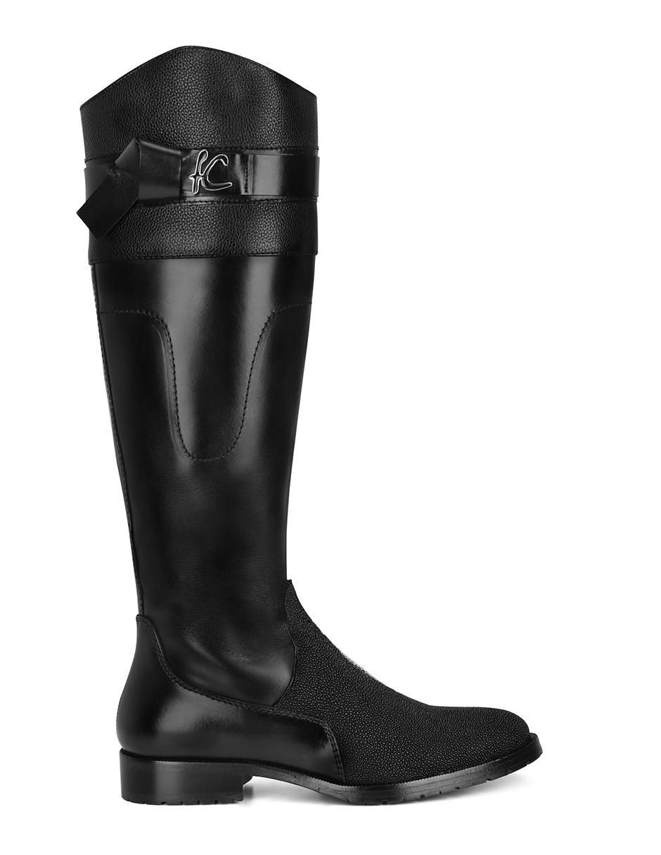 Bota arriba de la rodilla de piel para mujer 6