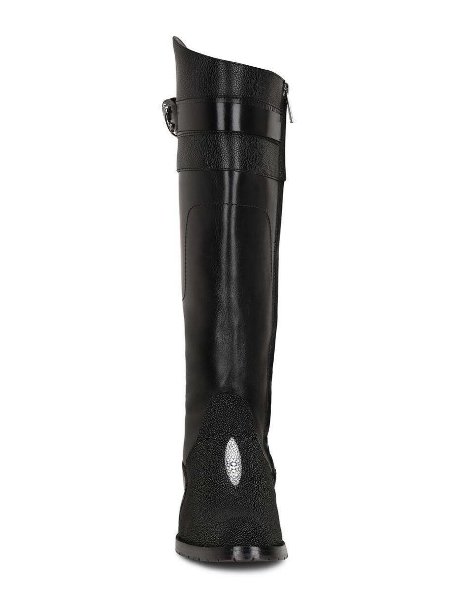 Bota arriba de la rodilla de piel para mujer 7