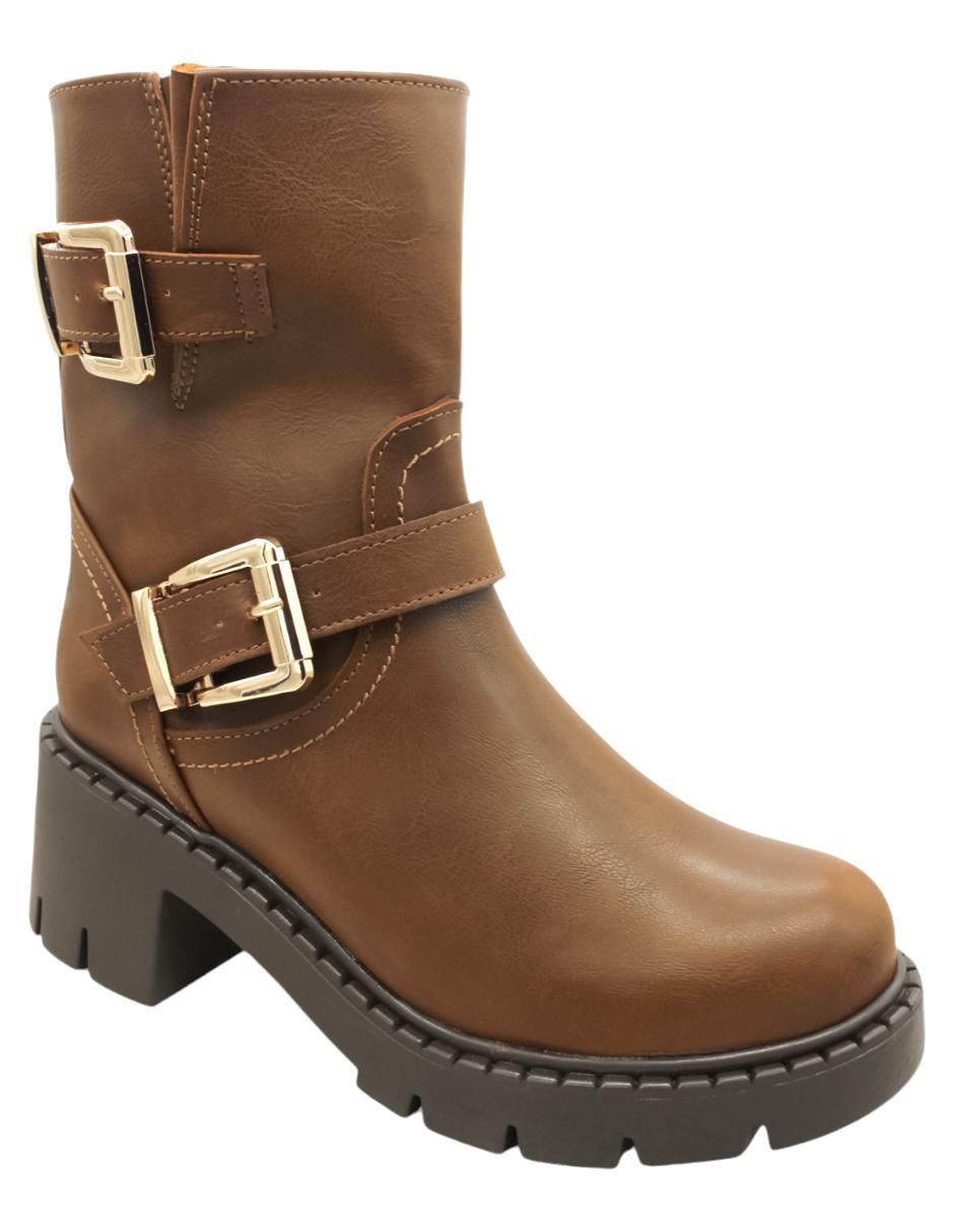 Bota arriba del tobillo de piel para mujer 1