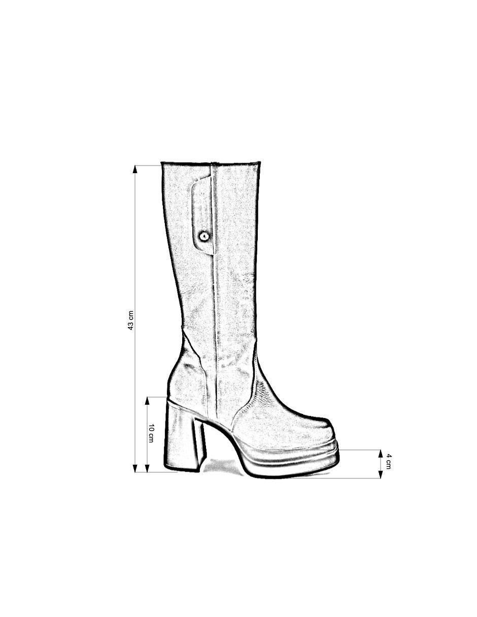 Bota abajo de la rodilla de piel para mujer 6