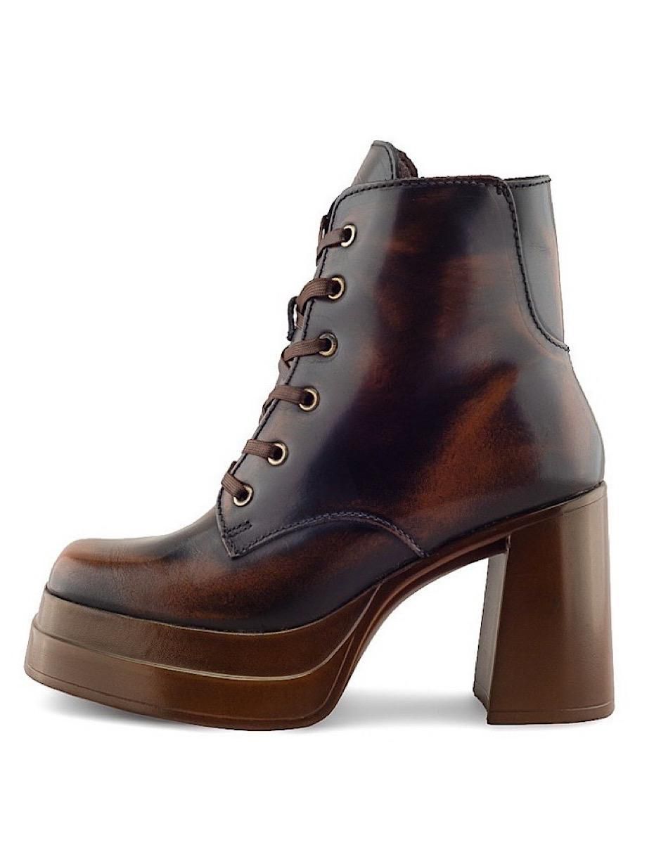 Bota arriba del tobillo de piel para mujer 4