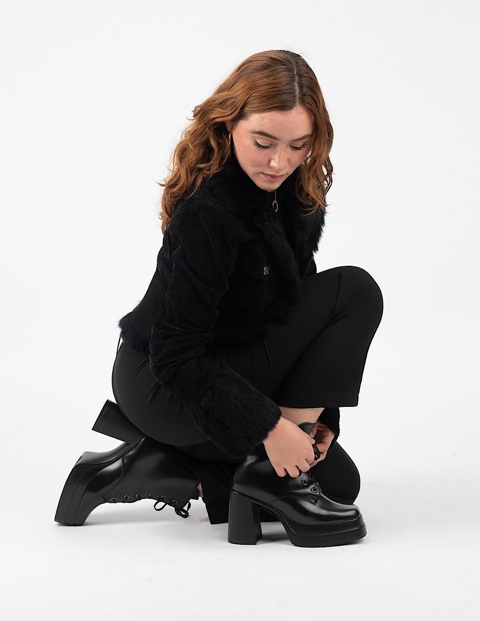 Bota arriba del tobillo de piel para mujer 2