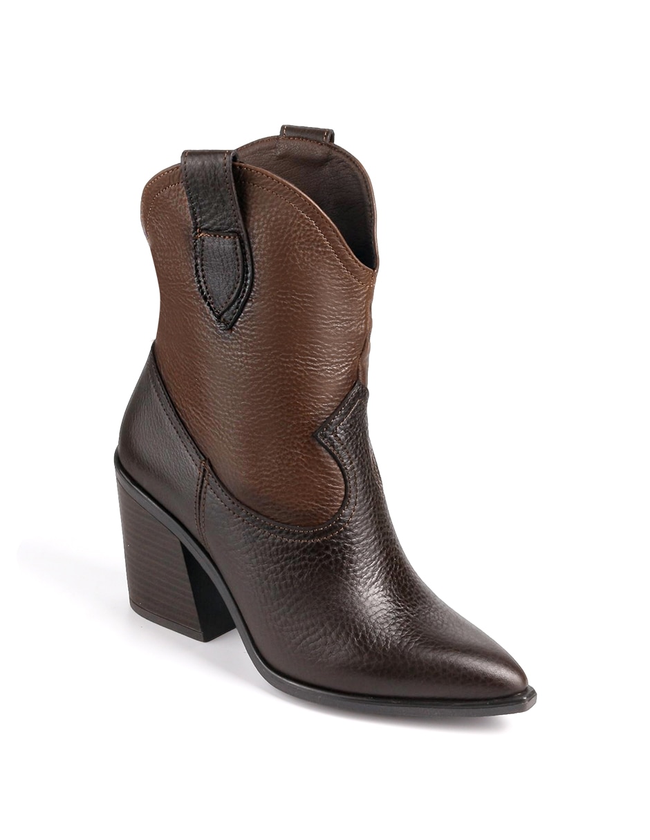 Bota arriba del tobillo de piel para mujer 1