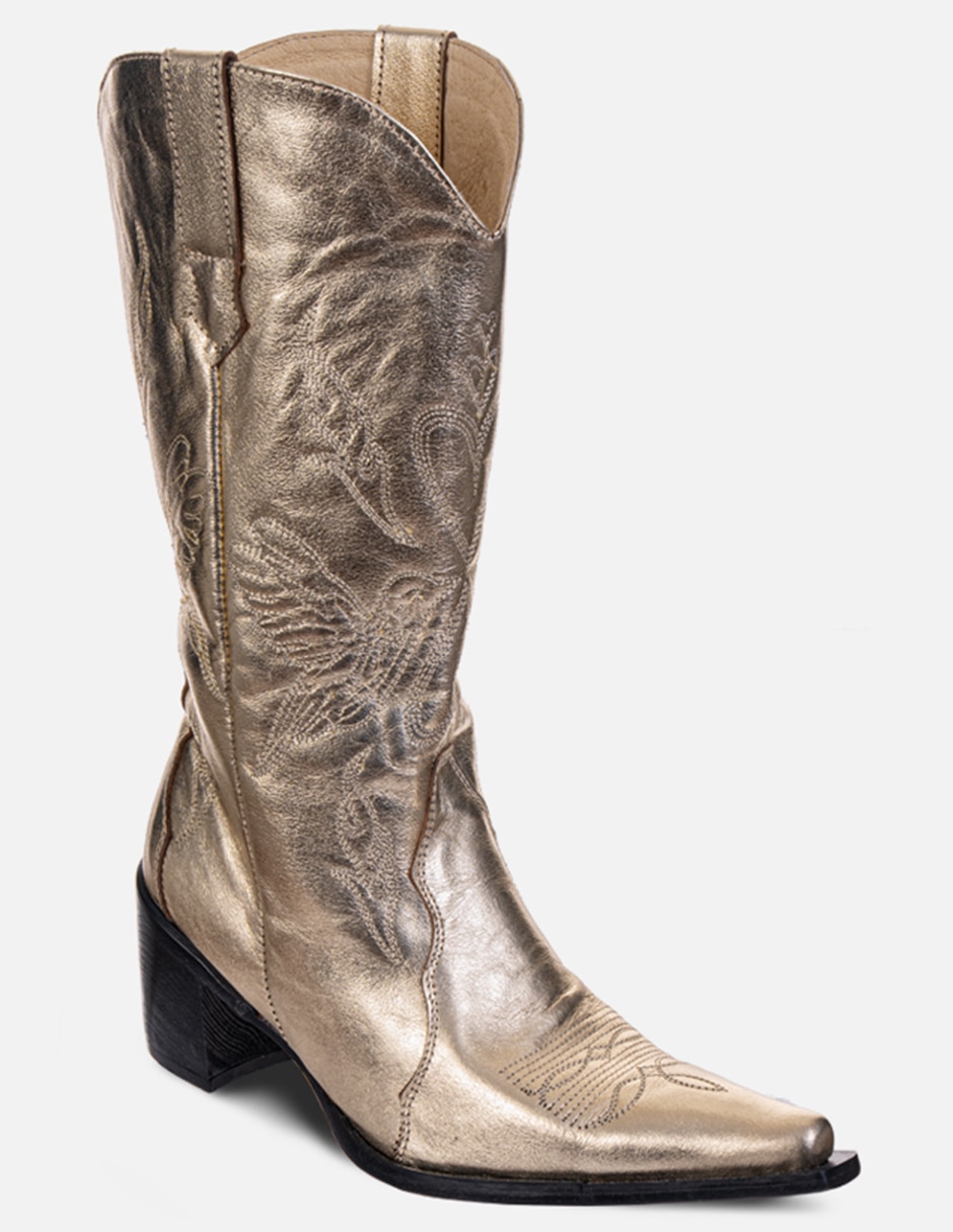 Bota media pierna Isabella de piel para mujer 1