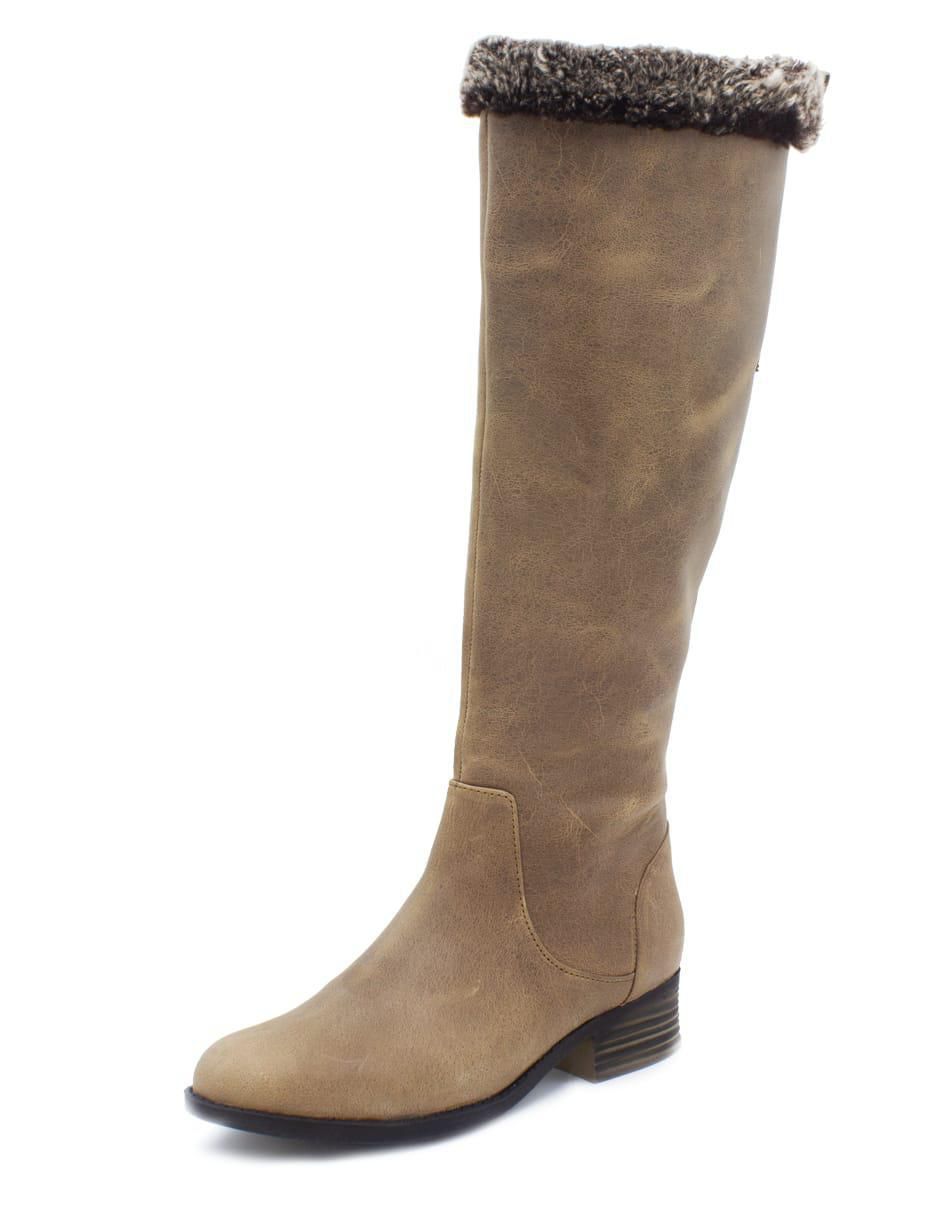 Bota abajo de la rodilla de piel para mujer 1