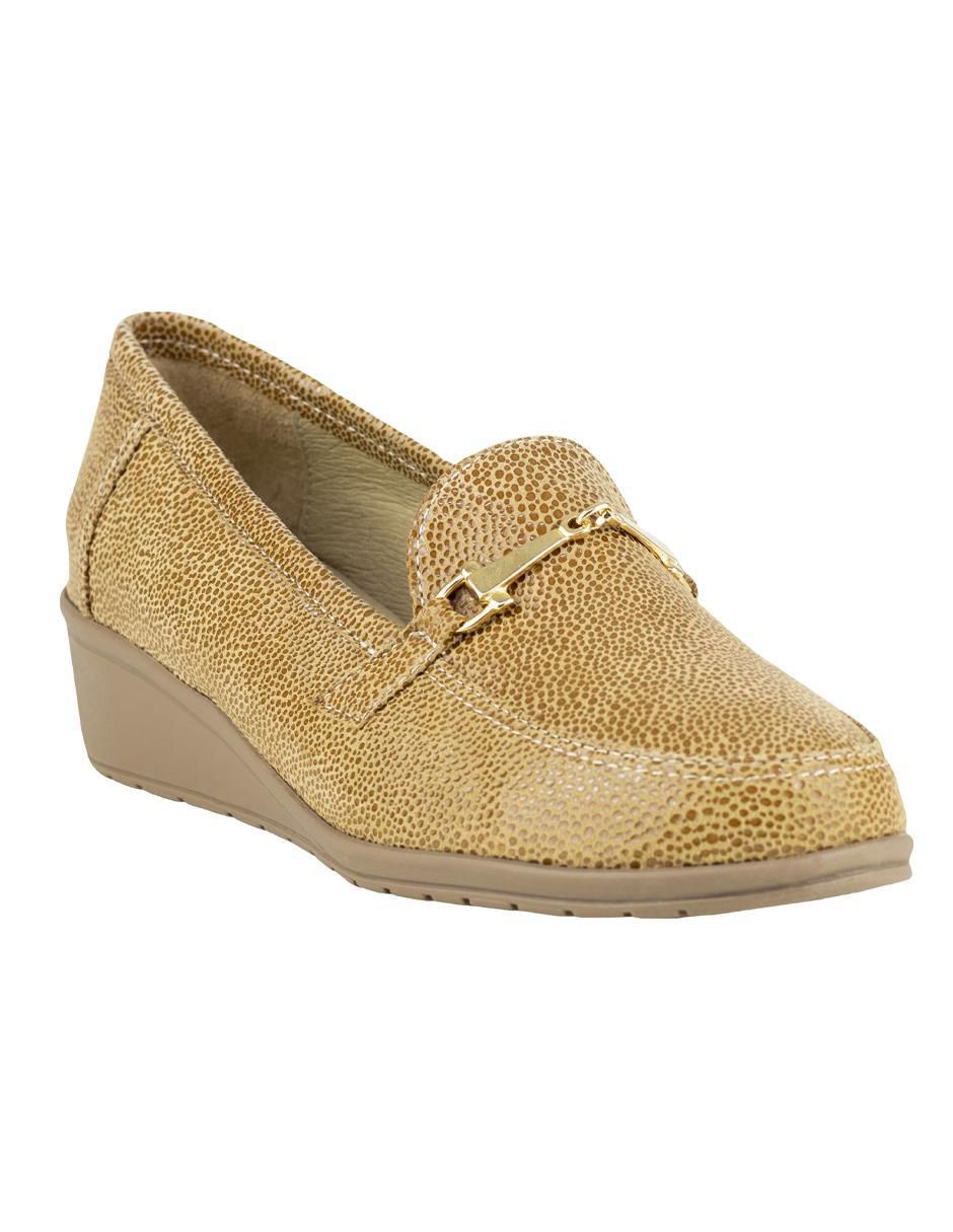 Mocasín de piel para mujer