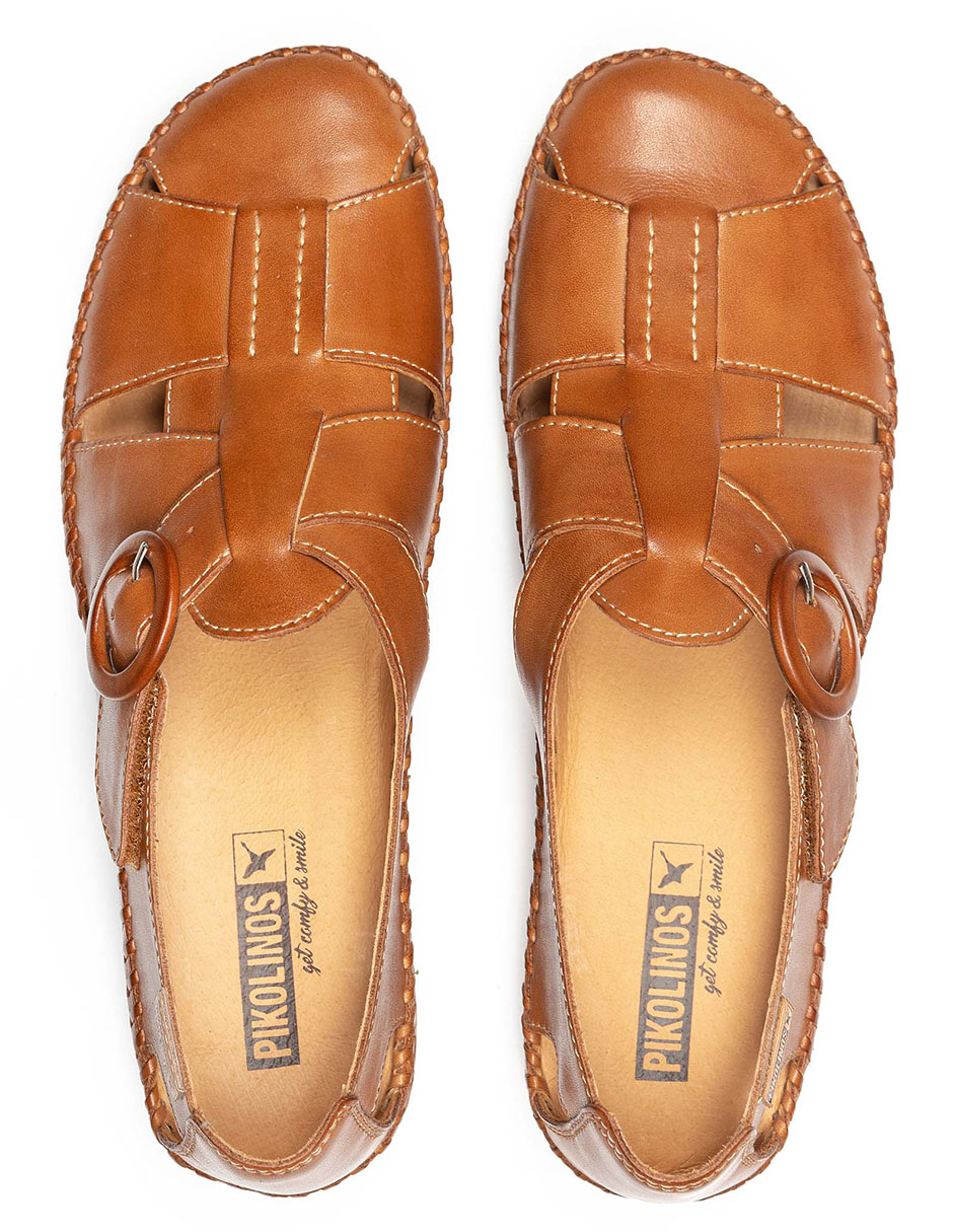ZAPATO PLANO PIKOLINOS, 24 CM, BRANDY