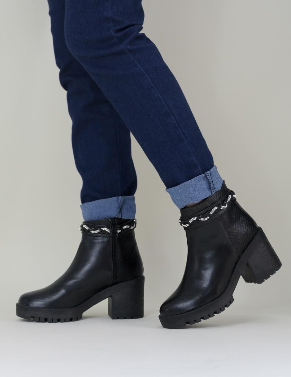 Bota arriba del tobillo de piel para mujer 2