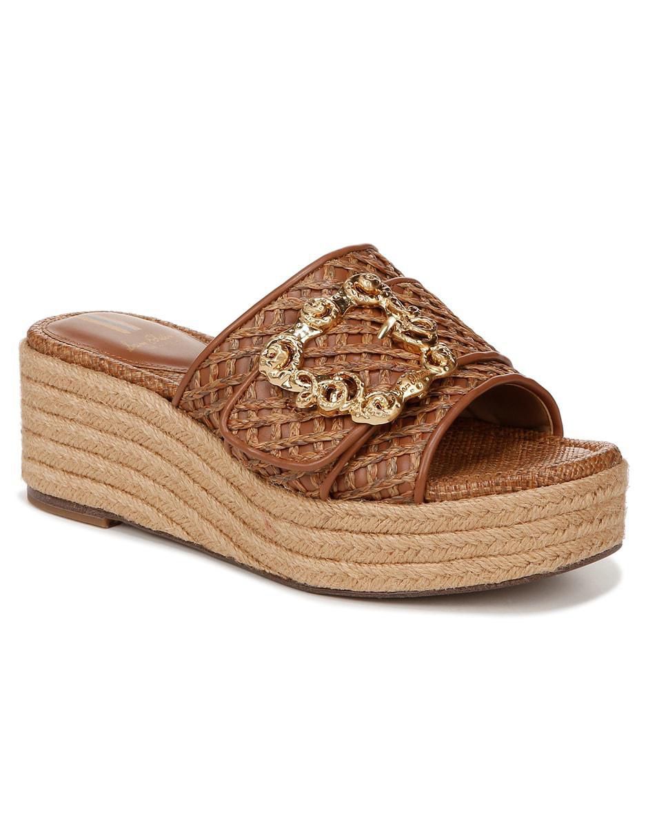 Sandalia Crosshatchraffia Cuoio para mujer