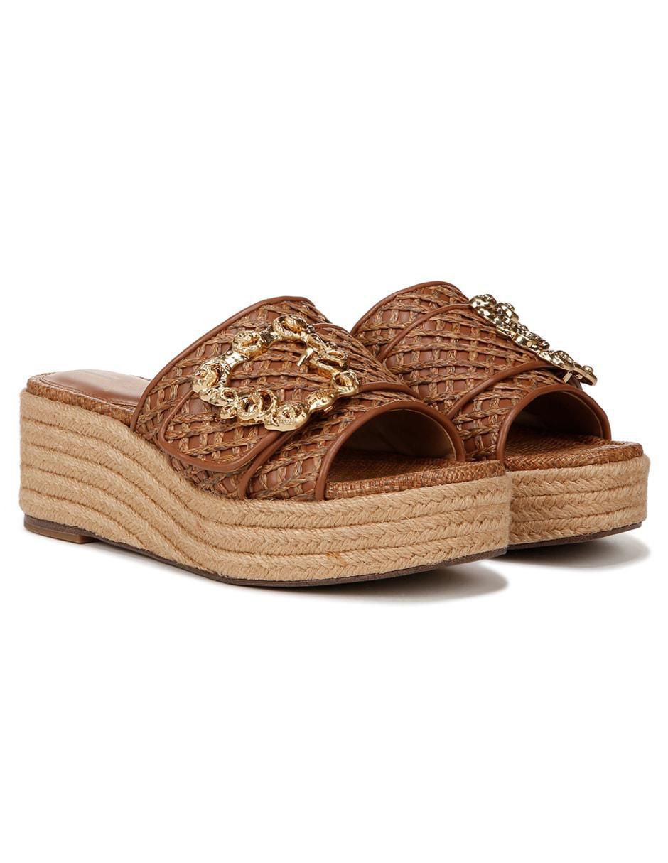 Sandalia Crosshatchraffia Cuoio para mujer 4