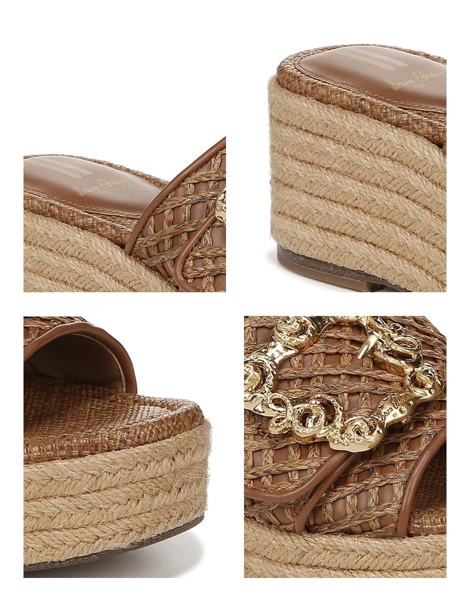 Sandalia Crosshatchraffia Cuoio para mujer 5