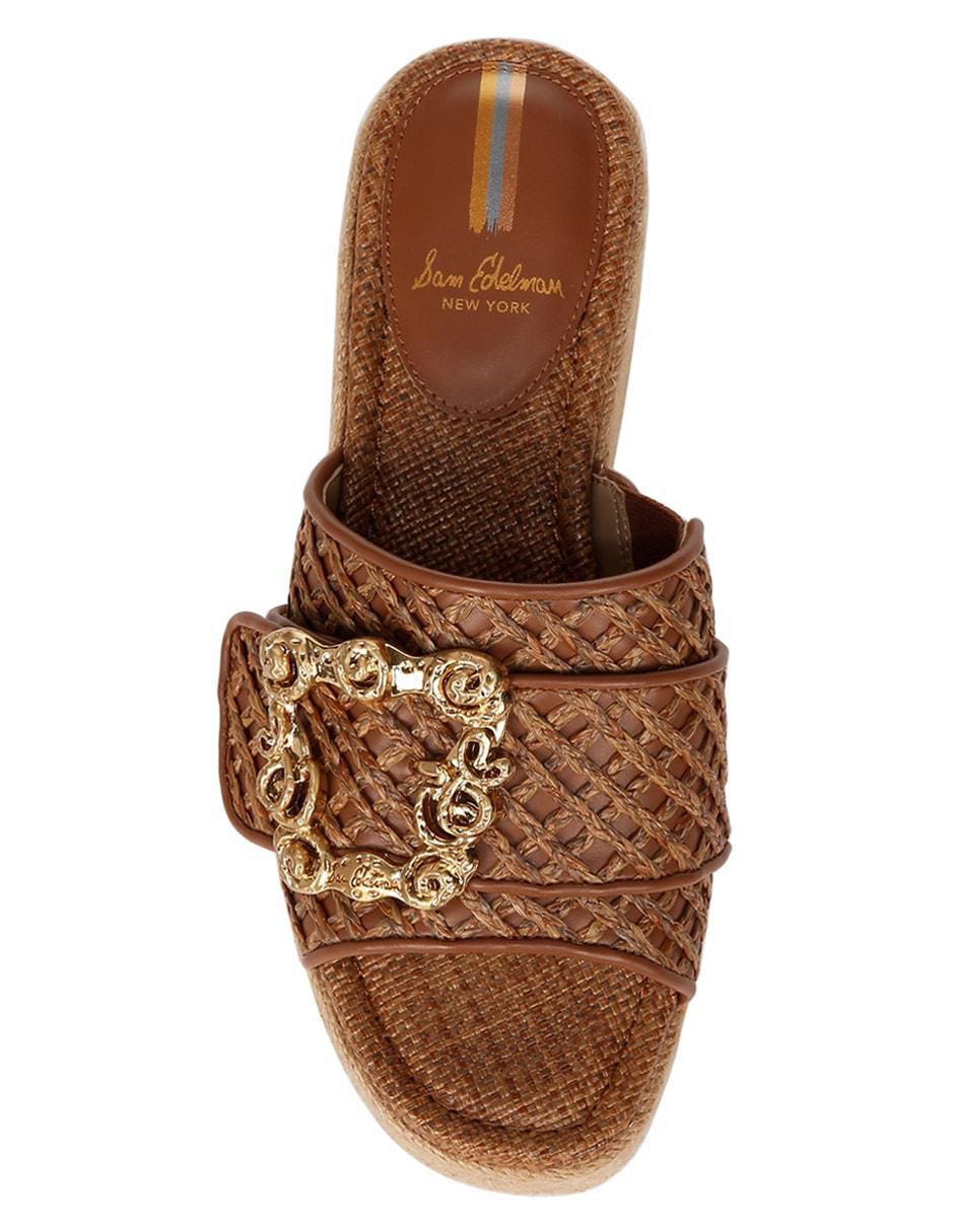 Sandalia Crosshatchraffia Cuoio para mujer 6