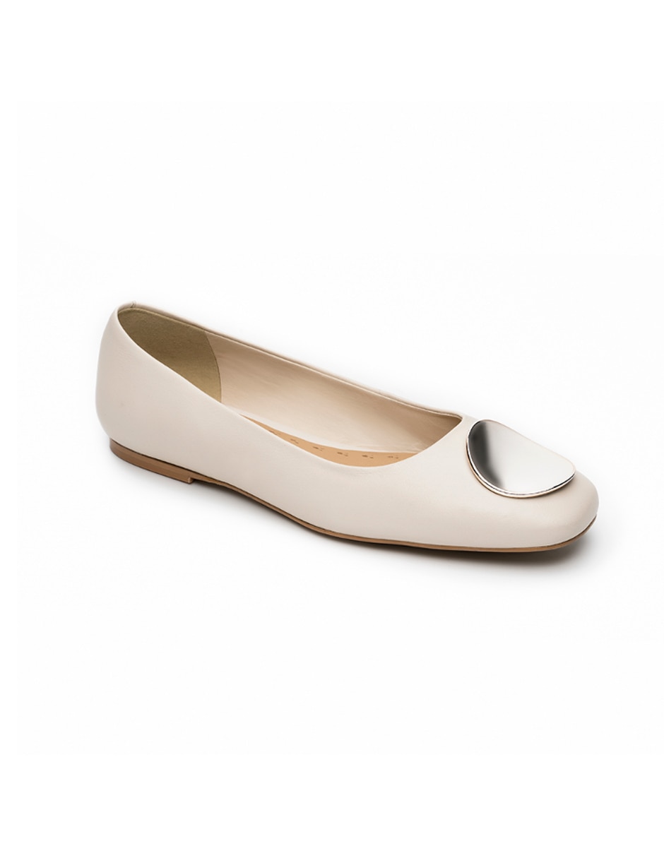 Balerina casual de piel para mujer