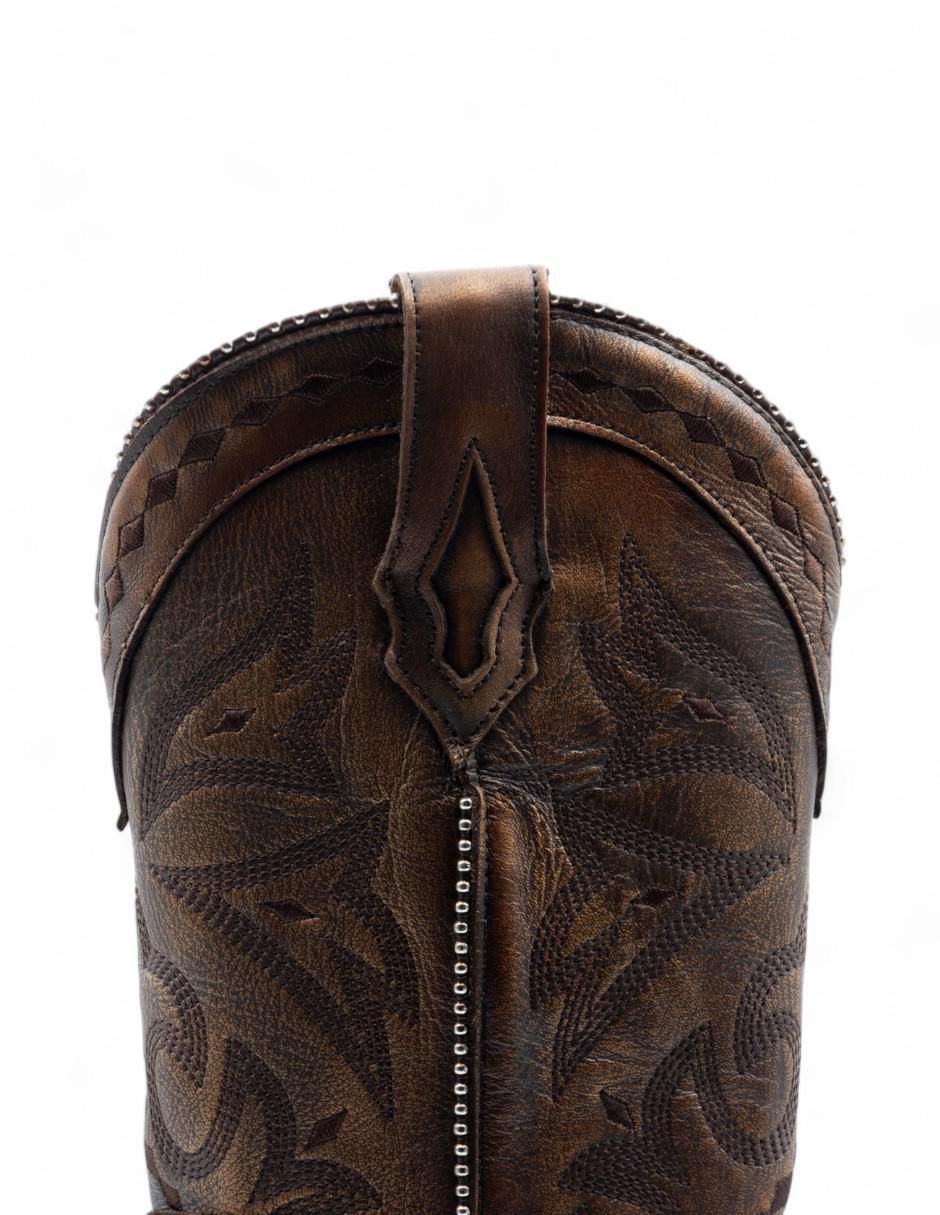Bota cowboy abajo de la rodilla de piel bovino para mujer 5