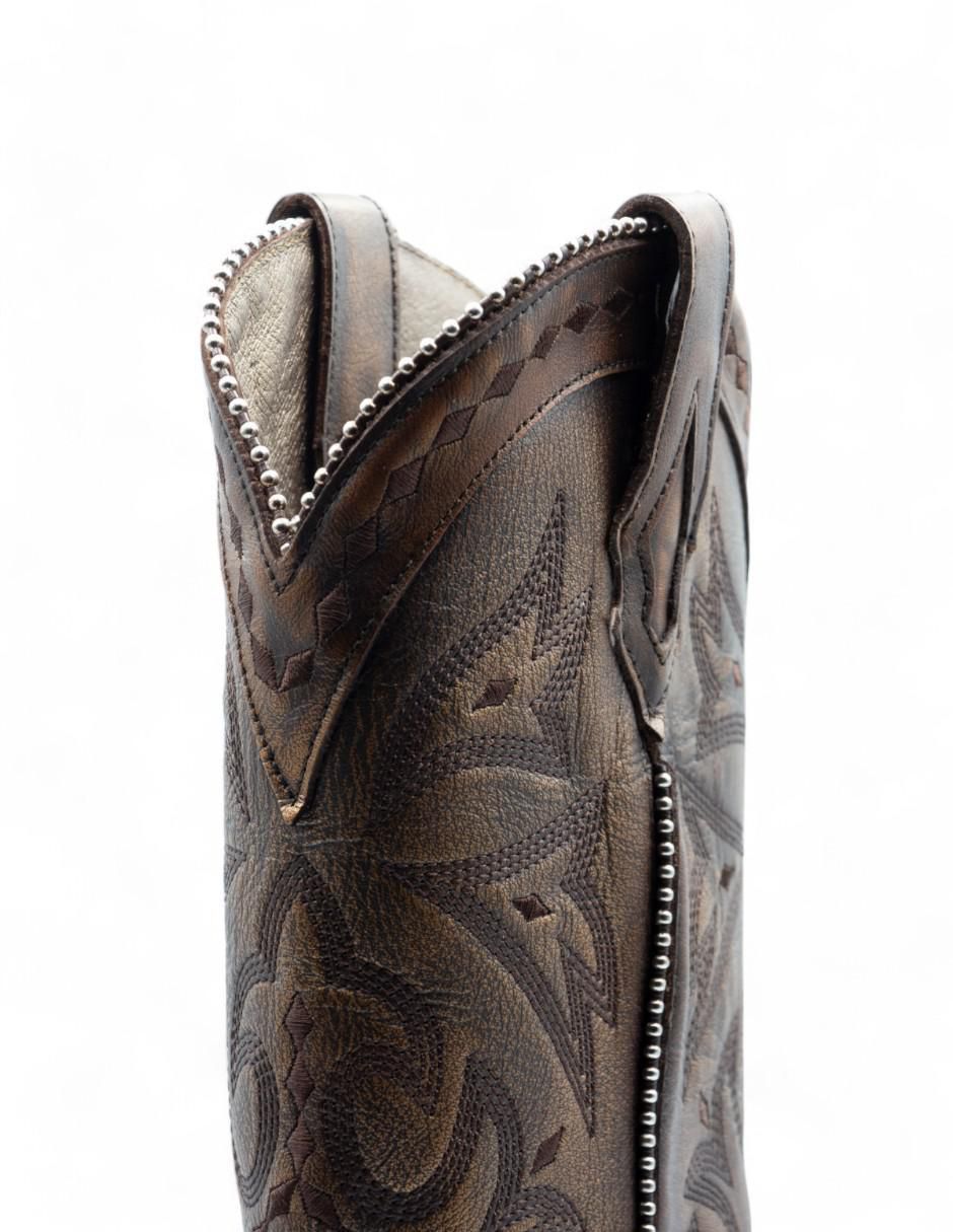 Bota cowboy abajo de la rodilla de piel bovino para mujer 6