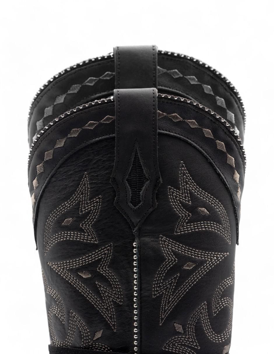 Bota cowboy abajo de la rodilla de piel para mujer 5