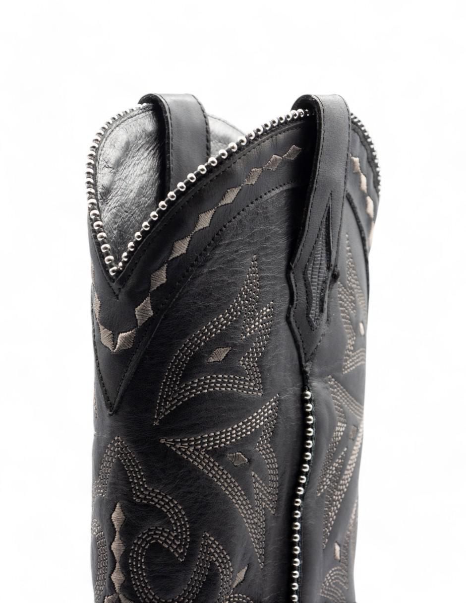Bota cowboy abajo de la rodilla de piel para mujer 6