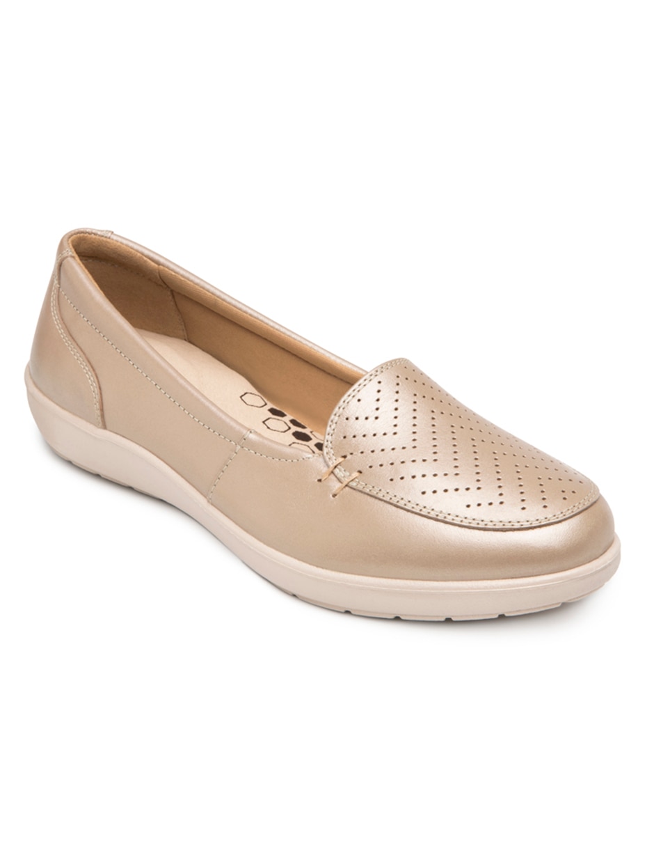 Mocasín de piel para mujer