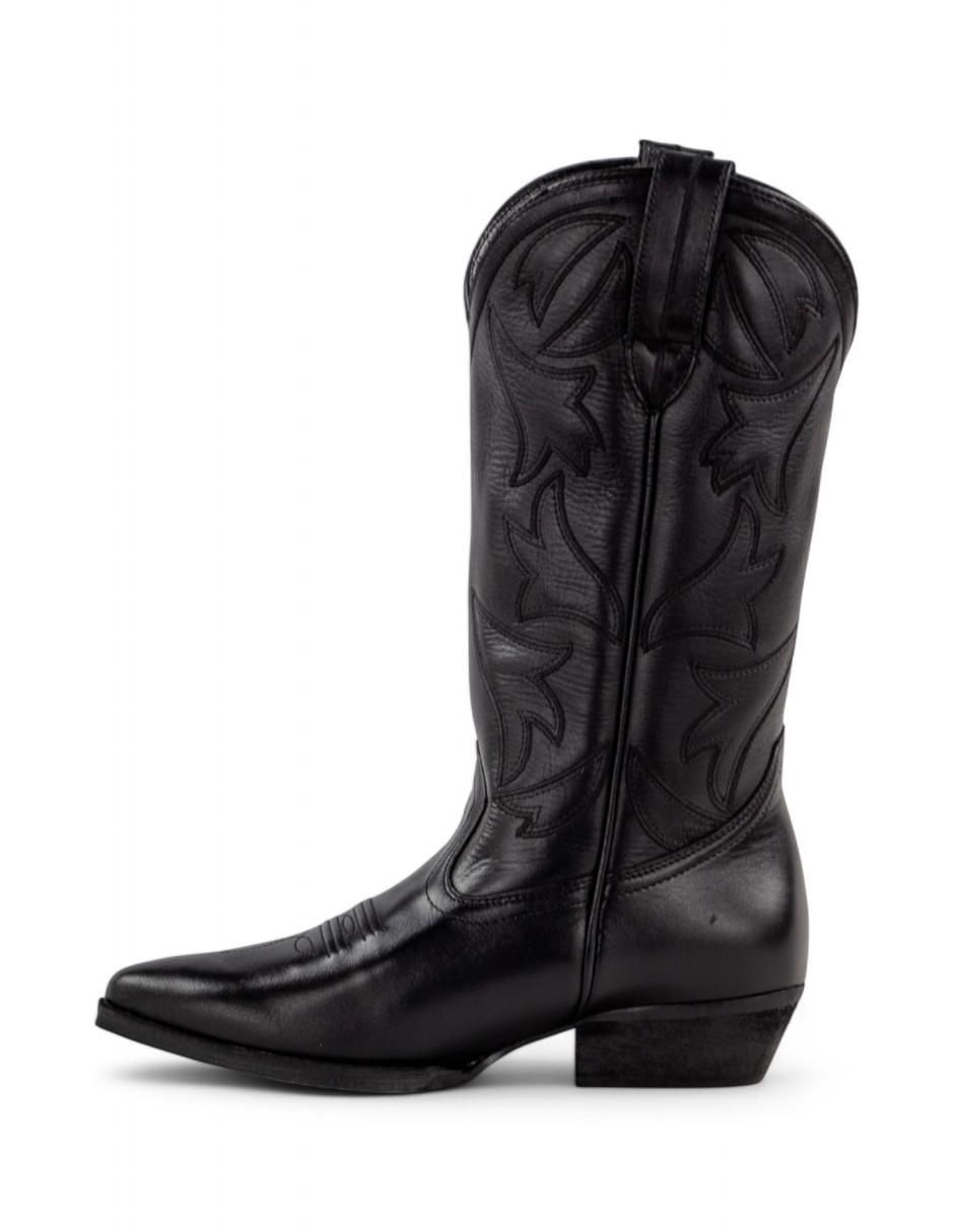 Bota cowboy abajo de la rodilla de piel bovino para mujer 3