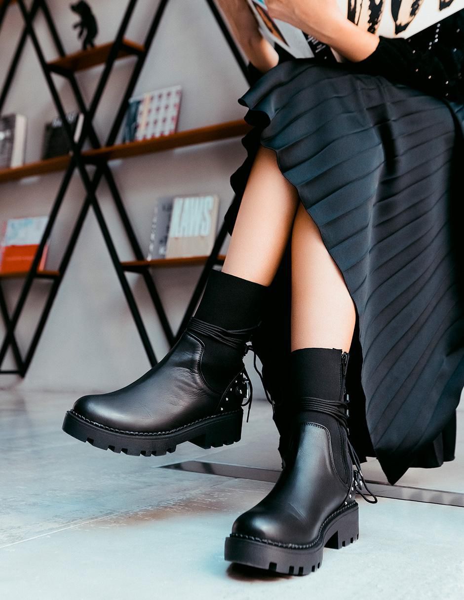 Bota combat arriba del tobillo Best Seller de piel para mujer 4