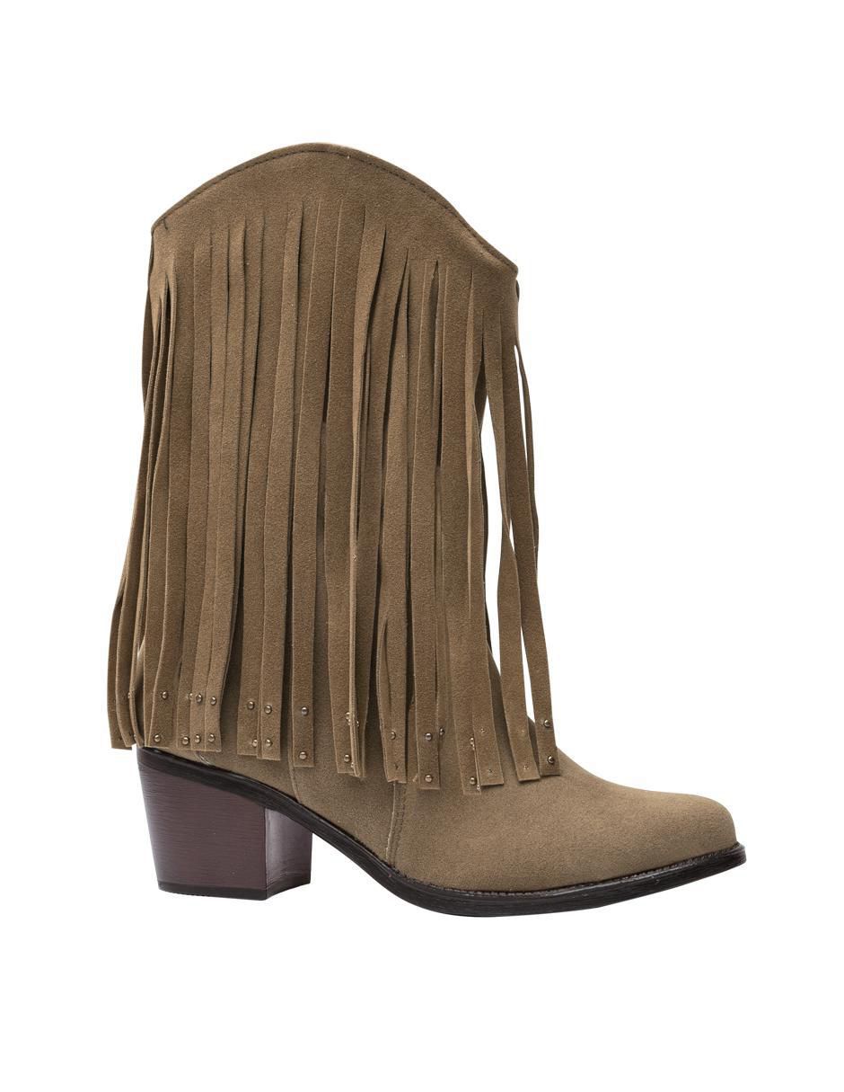 Bota cowboy media pierna para mujer