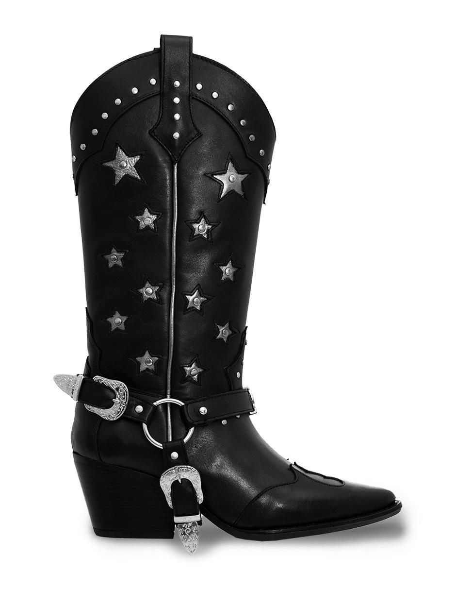 Bota cowboy media pierna Best seller de piel para mujer